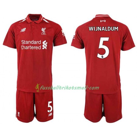 Fußballtrikots Liverpool WIJNALDUM 5 Kinder 2018-2019 Kurzarm Heimtrikotsatz kaufen